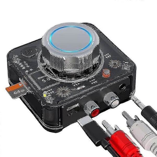Bluetooth 5.0 Audio Receiver 3D Stereo Langaton Adapteri TF-kortti RCA 3.5mm 3.5 Aux-liitäntä Auton Johdolle