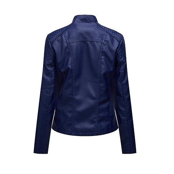 Skinnjacka för damer, avslappnad modell med dragkedja, finns i 12 färger blue XXXL