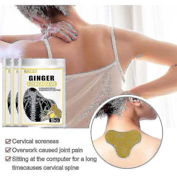 Ingefära Led Muskel Plåster Nacke/knä/midja Smärtlindring Värk Plåster Pads 12 st