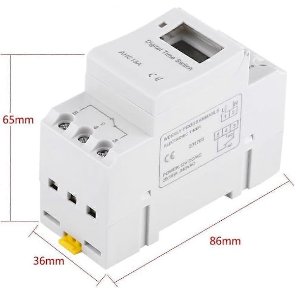 Digitaalinen ajastin, LCD-näyttö viikoittain ohjelmoitava elektroninen releaikakytkin 15A (220V)