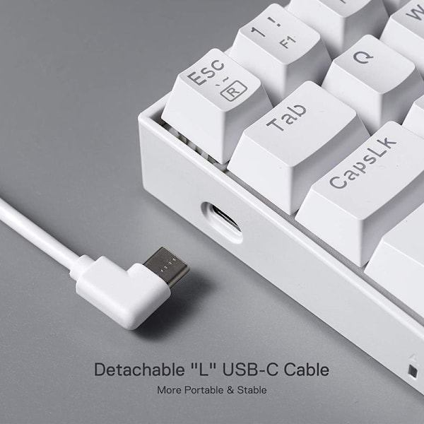 Hot-swappable 60% langallinen Vitality RGB LED USB -peli 61-näppäimen kompakti mekaaninen näppäimistö White Red Switch