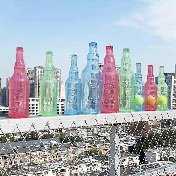Plastflaskelegetøj til hunde, vandflaskelegetøj med bold til hunde, vinflaske Red empty bottle S