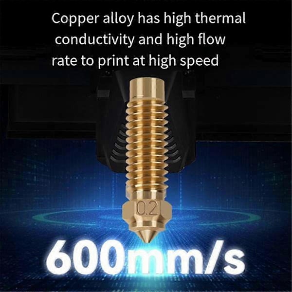 10 st 0,6 mm mässingsmunstycke högtemperatur för Neptune 4Plus/4Max 3D-skrivare, 1,75 mm PLA ABS PETG TPU-kompatibel