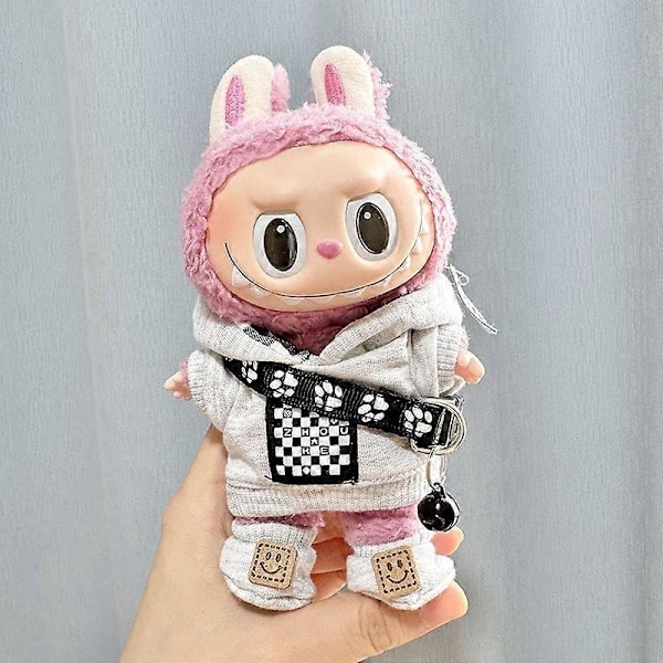17 cm:n minipehmolelun vaatteet asusteet Korealaisille Kpop Exo Labubu -idolinukeille katupoikavaatteet lahjaksi Gray