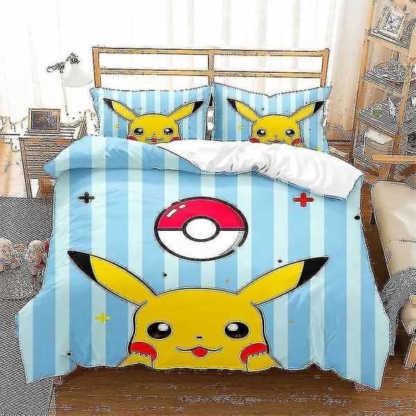 Täcke med tryckt tecknad serie Tvådelat set Tredelat Dekorativt täcke för barnrum Stil 299 173*218cm two-piece set