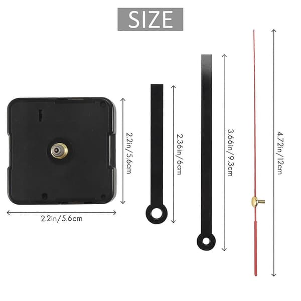 Quartz Urværk Mekanisme DIY Reparationsdele Sort + Viser