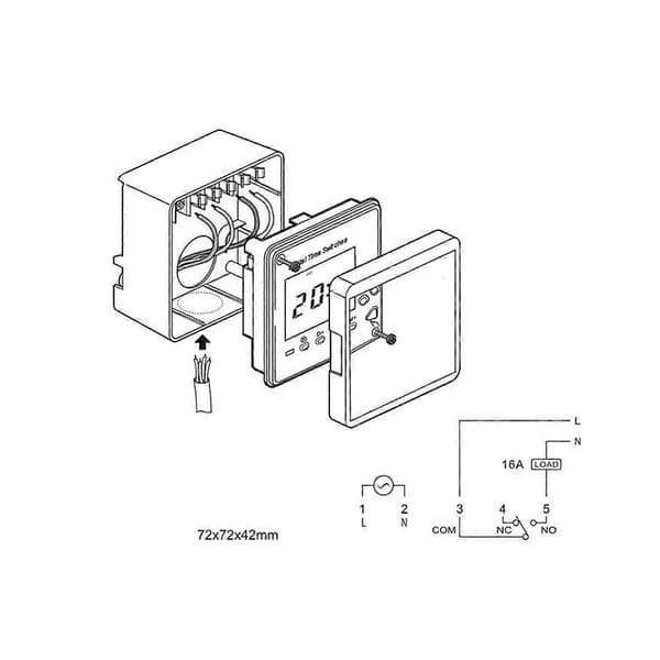 TM617-1 Intelligent Bakgrunnsbelyst Skjerm Tidsstyring Bryter Timer Panel
