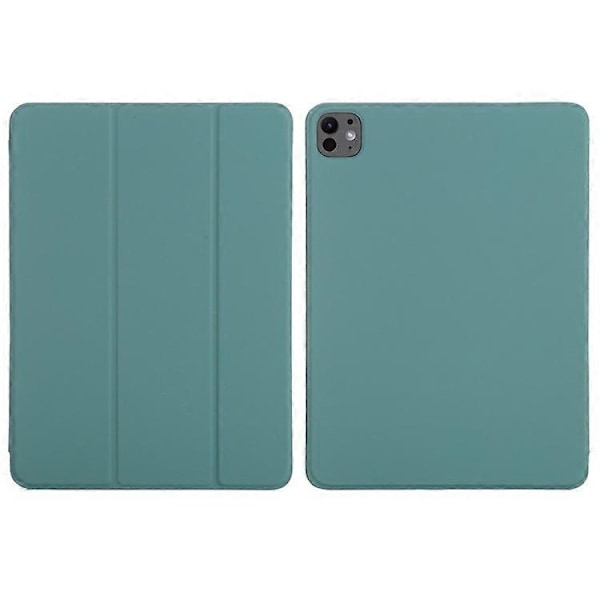 Kompatibelt Fodral för iPad Pro 11 (2024) PU Läder Tri-Fold Ställ Magnetisk Stängning Tablet Skydd Green