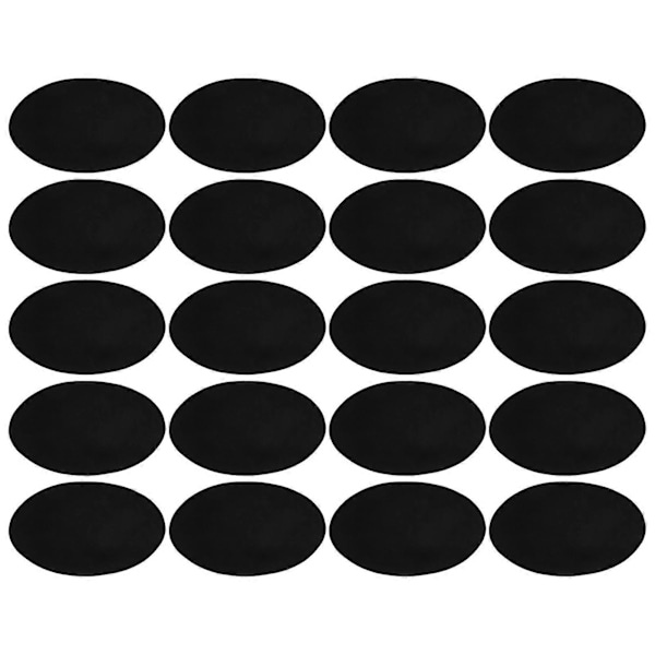 10 Par Stryge-patches Flocking Klæbende Oval Ærme Albue Knæ Klud Reparation DIY Dekoration 10 Par Sort