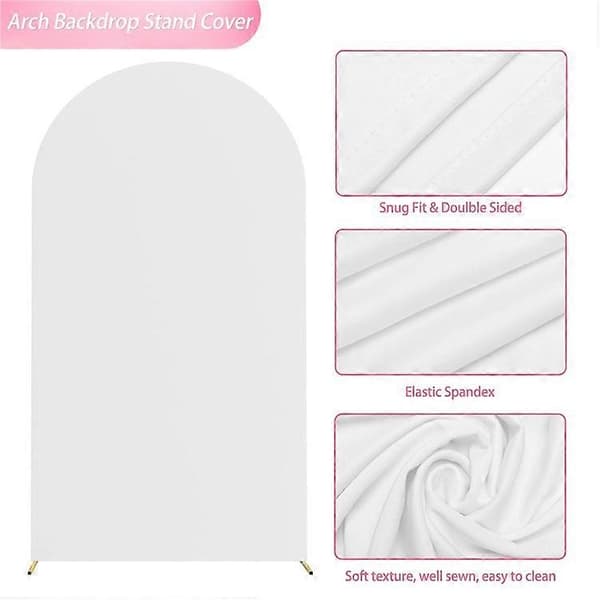 5FT 65x150cm U-Formad Bakgrund Båge Ram Ställ Elastiskt Överdrag för Bröllopsceremoni Födelsedagsfest White
