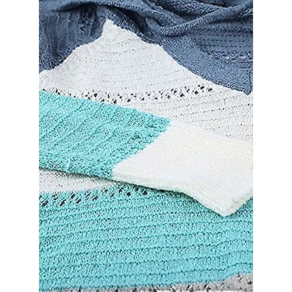 Stribede Hættetrøjer til Kvinder, Moderne V-hals Strikket Sweater Pullovers