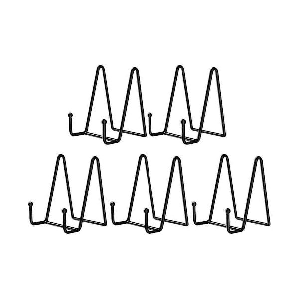 10,9 cm 5 kpl Musta metallilevyjalusta Lautasenpidike kuville, koristeellisille lautasille, kirjoille