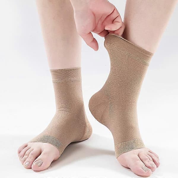Lette tynde kompressionsstrømper med hæl, hudvenlige, behagelige strømper - Elastisk ankelbeskyttelse til mænd og kvinder skin L