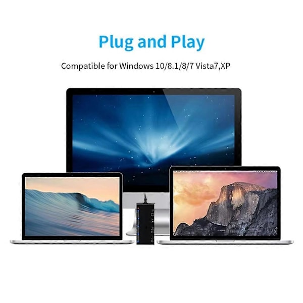 Kannettavan tietokoneen lisätarvikkeet USB 3.0 Monitoimikortinlukija CF/XD/MS/SD/TF-kortti 7 in 1. USB-kortinlukija