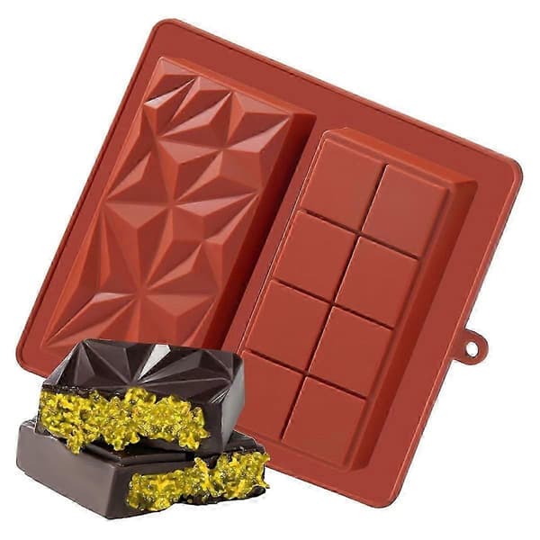 Stor Tyk Silikone Chokoladebar Rektangulær Fødevaregodkendt Silikone Bageform DIY Køkken