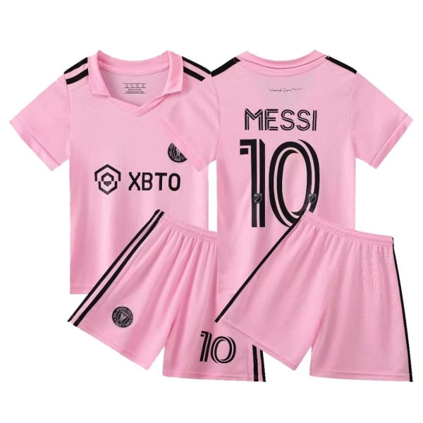 Fotbollskläder för barn 3-13 år, set Messi Ronaldo NO.10/7 träningskläder M Pink 11-12T 28