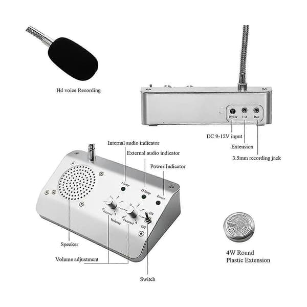 Vindushøyttalersystem, toveis vindusmikrofon intercom høyttaler, intercom system for bedrifter, O