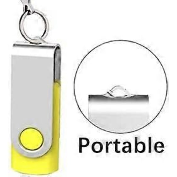 8GB Paket med 10 Vridbara USB-minnen USB 2.0 Flash Drive Vridbar Lagringsdisk Minnessticka Pendrive med Snören (10 Färger 8GB*10ST)