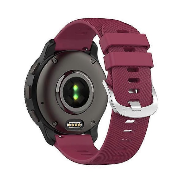 Kompatibel med Garmin Forerunner 255 / Vivoactive 4 Kryssstripet Design 22mm Universell Klokkereim Silikon Erstatningsarmbånd WineRed