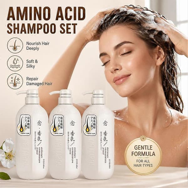 Kirsebærblomst Shampoo 650ml - Aminosyre Kropsvask & Balsam Conditioner