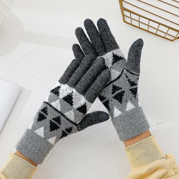 Vinter Touch Screen Handsker Blomsterprint Holder Varmen Til Kvinder Og Mænd Style1