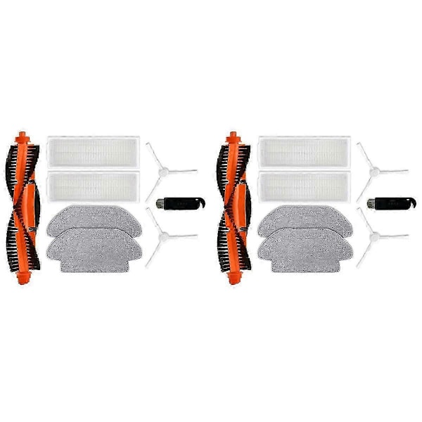 2 Sæt Reservedele til Robotstøvsuger S10 S12 - Sidebørste, HEPA Filter, Moppeklud