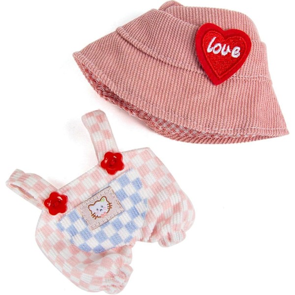 Labubu Tøj (IKKE en dukke) - Raffinerede og designer luksus accessories. Labubu tøj. Passer til 17cm Labubu dukke (gul).