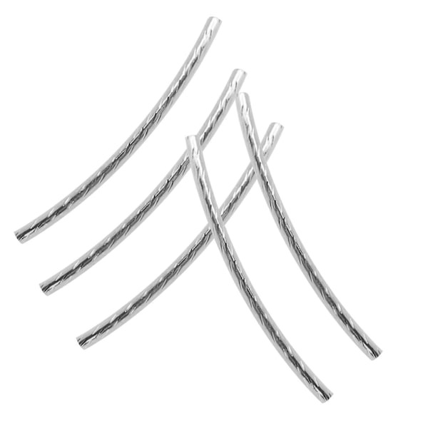 200 st Böjda Nudelrör Distanspärlor Lång Smidig Twist DIY Smyckestillbehör Silver