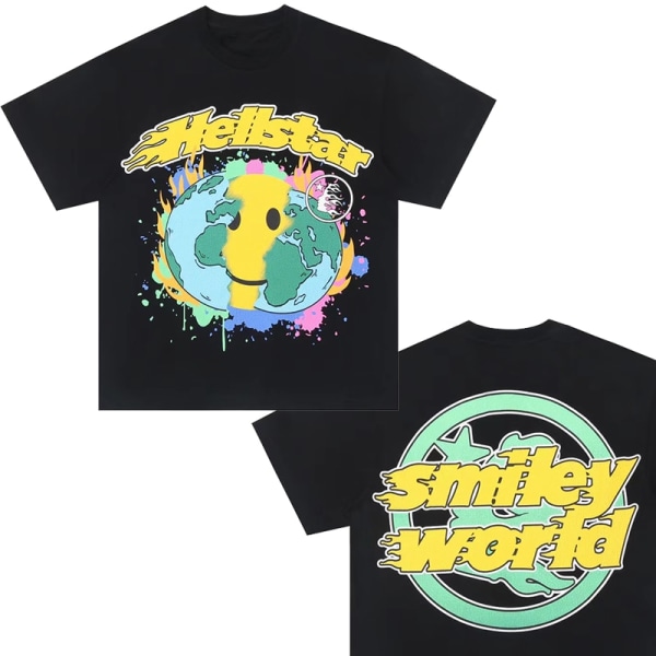 Bomulls T-shirt Mode Svart Herr Dam Kläder Punk Rock Toppar Sommar Streetwear 1 L