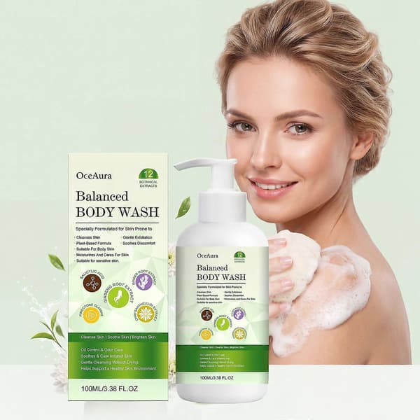 Balanserad Kroppstvätt, 100 ml Växtbaserad Rengörande Duschgel 2PCS