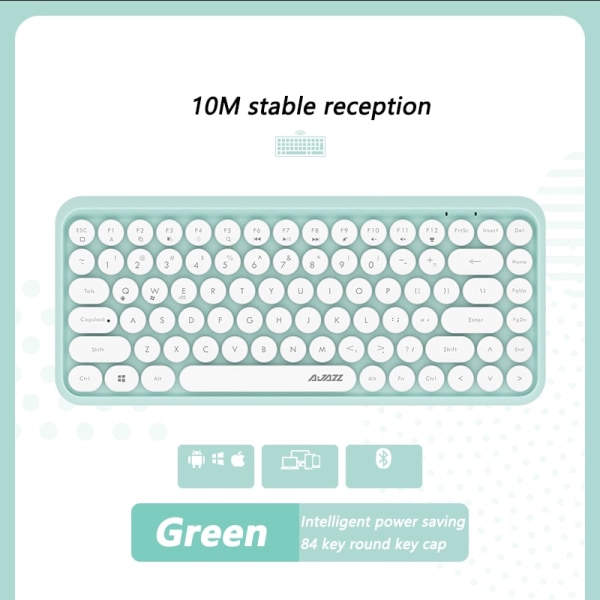 308I trådlöst tangentbord 18/84 tangenter Runt tangentbord Bluetooth tangentbord Bärbart 2,4 GHz numeriskt tangentbord Green