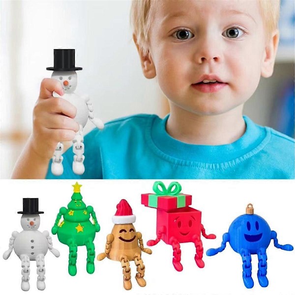 Rörlig skrivbordsdocka, 3D-printade juldekorationer, julklapp C