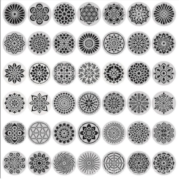 42 kpl Mandala Kukka Pistekuviointipohja, Kukka Pistekuviointipohjat Mandala Piirustustyökalut Taideprojekteihin Seiniin, Taidekalusteiden Lattiaan, Laattojen Sisustukseen Ja St