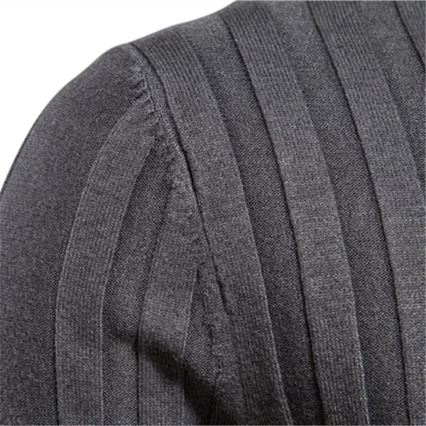 Slim Fit Pullovers Rullekrave Mænd Casual Basic Ensfarvet Varm Stribet Sweater Herre Nyt Vintermode Striktrøjer Mand