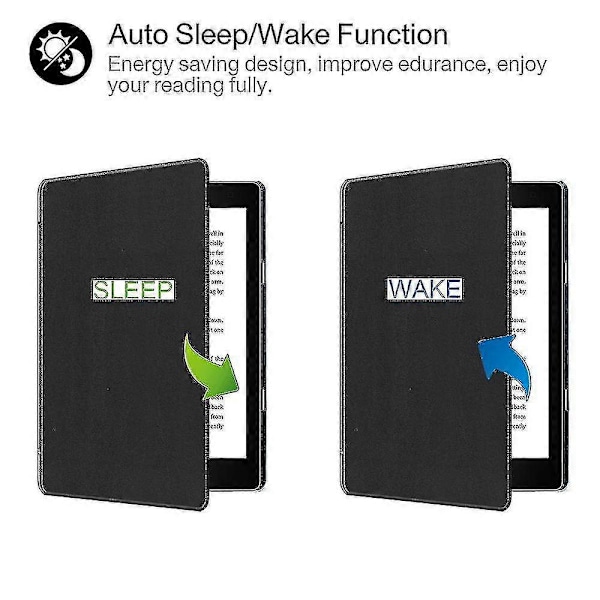 For Kobo Aura H2o Edition 2 6.8 Tommer 2017 Vanntett E-Reader E-Bok Pu Lærveske