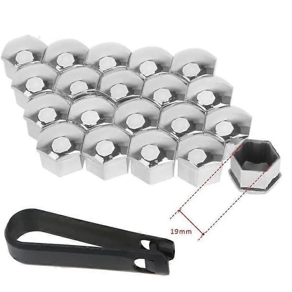 Hjulmutterkåpa 17mm Bultmutterkåpa 20 Mutterkåpa Hjulbultmutterkåpa Silver