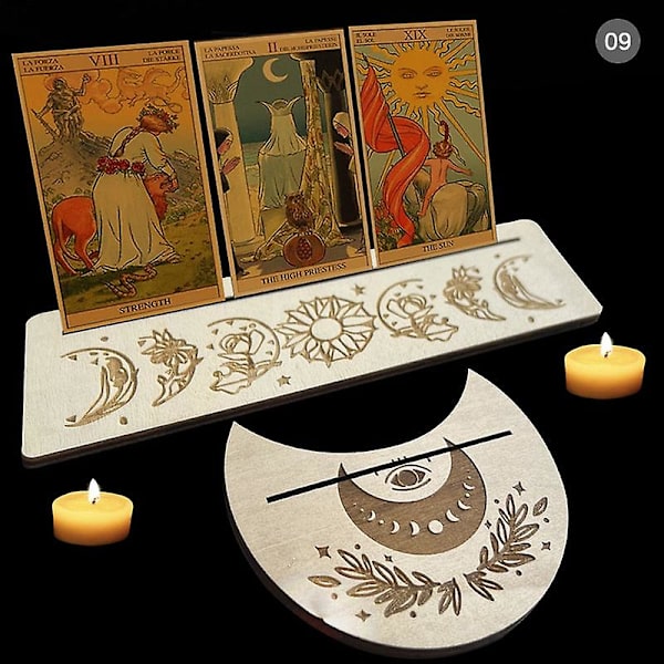 2/4 kpl puinen tarot-korttiteline noitien ennustustyökalujen esittelyteline alttarille N9