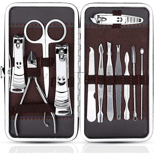 12 i 1 set med Nagelknipsare Manikyr Pedikyr Kit Rostfritt Stål Nagel Manikyr Pedikyr Verktyg