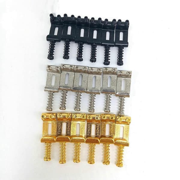 60 Roller Bridge Pull String Code Elektrisk Gitar Saddle for Elektrisk Gitar Tilbehør Sølv