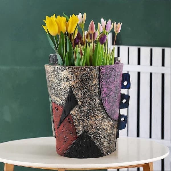 Abstrakt Ansikte Blomkruka Vas Ornament Display Pennhållare Planter