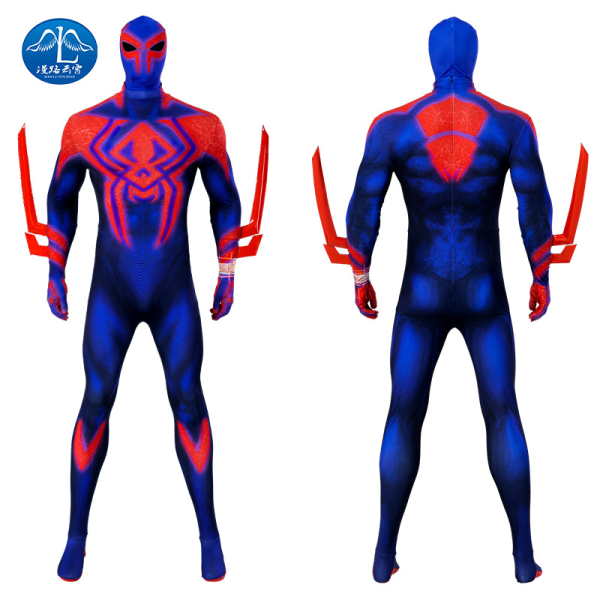 Spider-Man 2099 cos-puku koko universumissa Halloween-cosplay-asu täydellinen set full set S