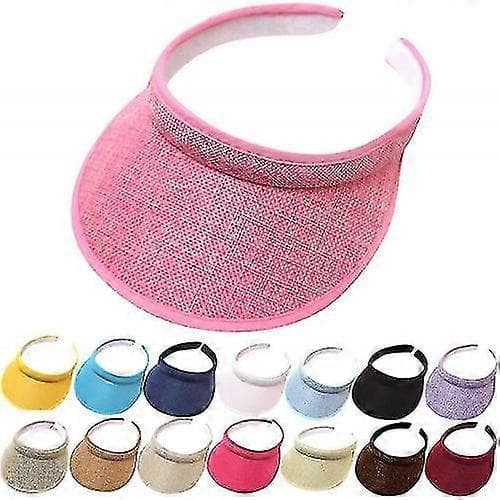 Sommer Bredbrem Solhatter Dame Visirhatter Sol UV-beskyttelse SPF 50+ deep rose red