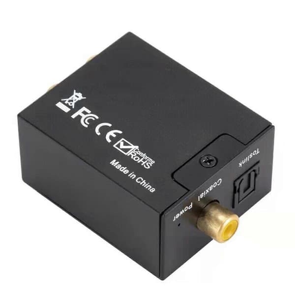 Optisk koaksial Toslink digital til analog RCA L/R lydkonverteradapter