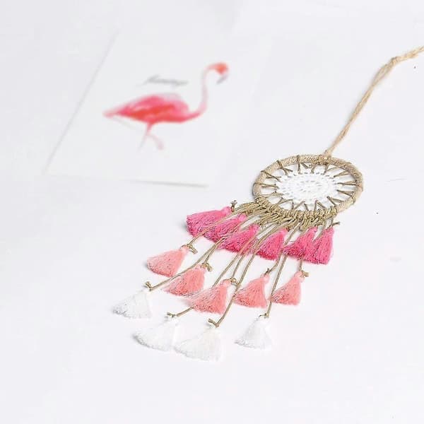 Mini Drömfångare för bilbackspegel (Rosa)