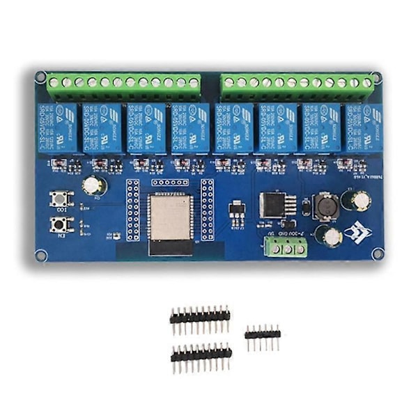 ESP32 WIFI Bluetooth BLE 8-vägs Relämodul ESP32-WROOM Sekundär Utvecklingskort DC5-30V Ström S