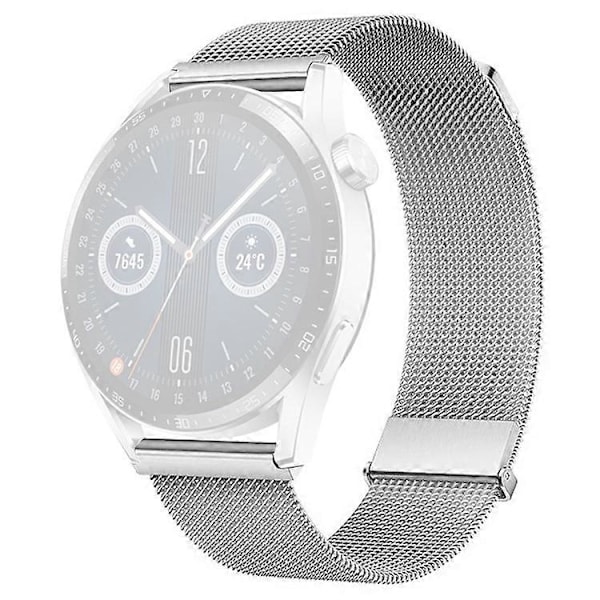 Yhteensopiva Huawei Watch GT 3 42mm / Samsung Galaxy Watch3 41mm 20mm magneettisen rannekkeen korvaavan rannekkeen kanssa Silver