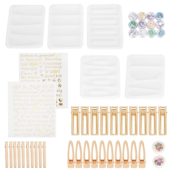 Hårnål Silikonformar Konst DIY Handgjord Hårnål Kristall Epoxiform Paketset
