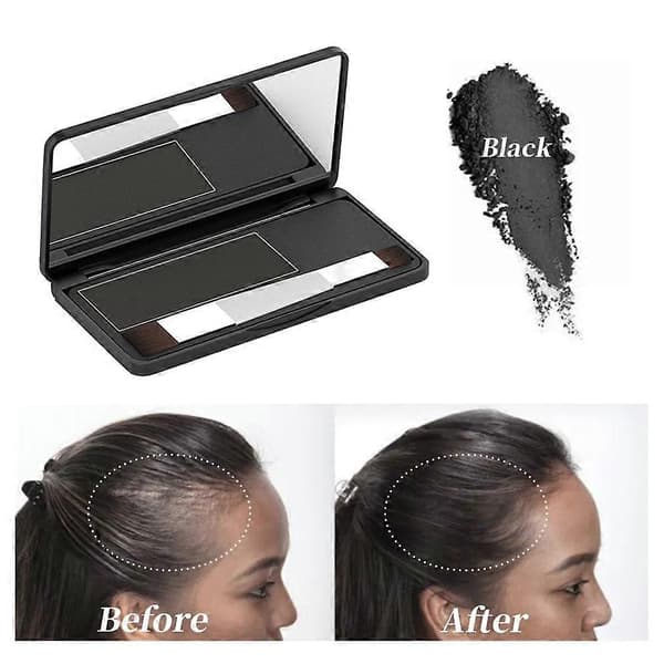 Hårfestefyllpulver 8g Rotconcealer med applikator for tynt hår mörkbrun