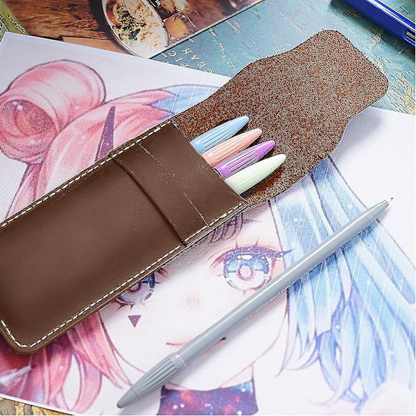 Multi Pen Etui Pen Taske Ægte Læder Håndlavet Pen Etui Læder Håndlavet Pen Etui Unisex Gave