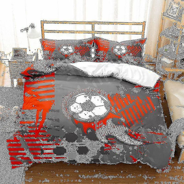 Fotboll Tryck Sängkläder Set Baseboll Fotboll Basketboll Mönster Påslakan Set Hem Sovrum Dekor Sänglinne Sängkläder style 3 200*228three-piecesuit